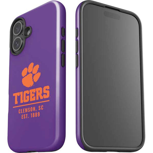 Clemson University Tigers Est 1889 iPhone 16 Plus Impact Case